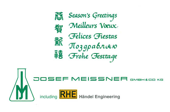 MEISSNER including RHE Haendel Engineering sends Season’s Greetings